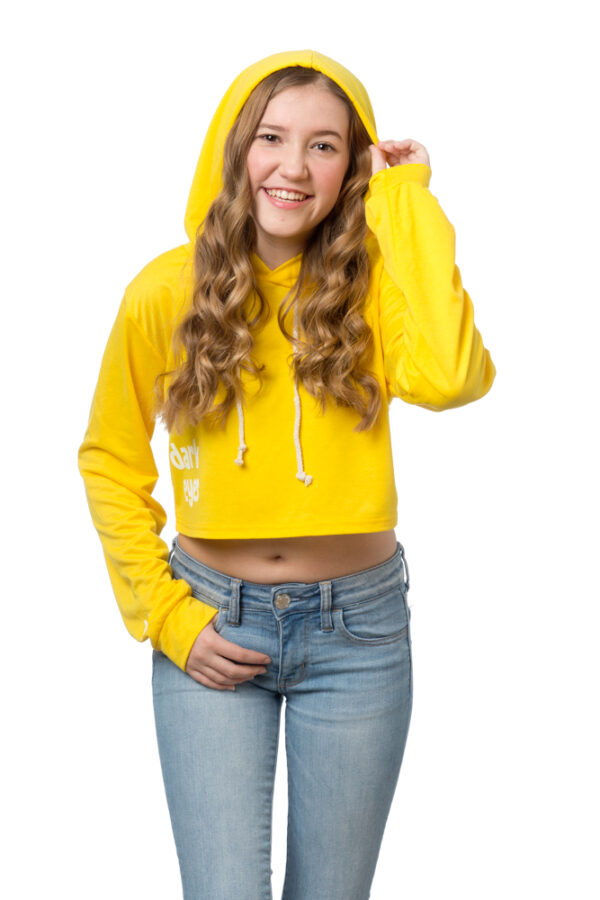 Gold Crop Hoodie Pullover Sweatshirt